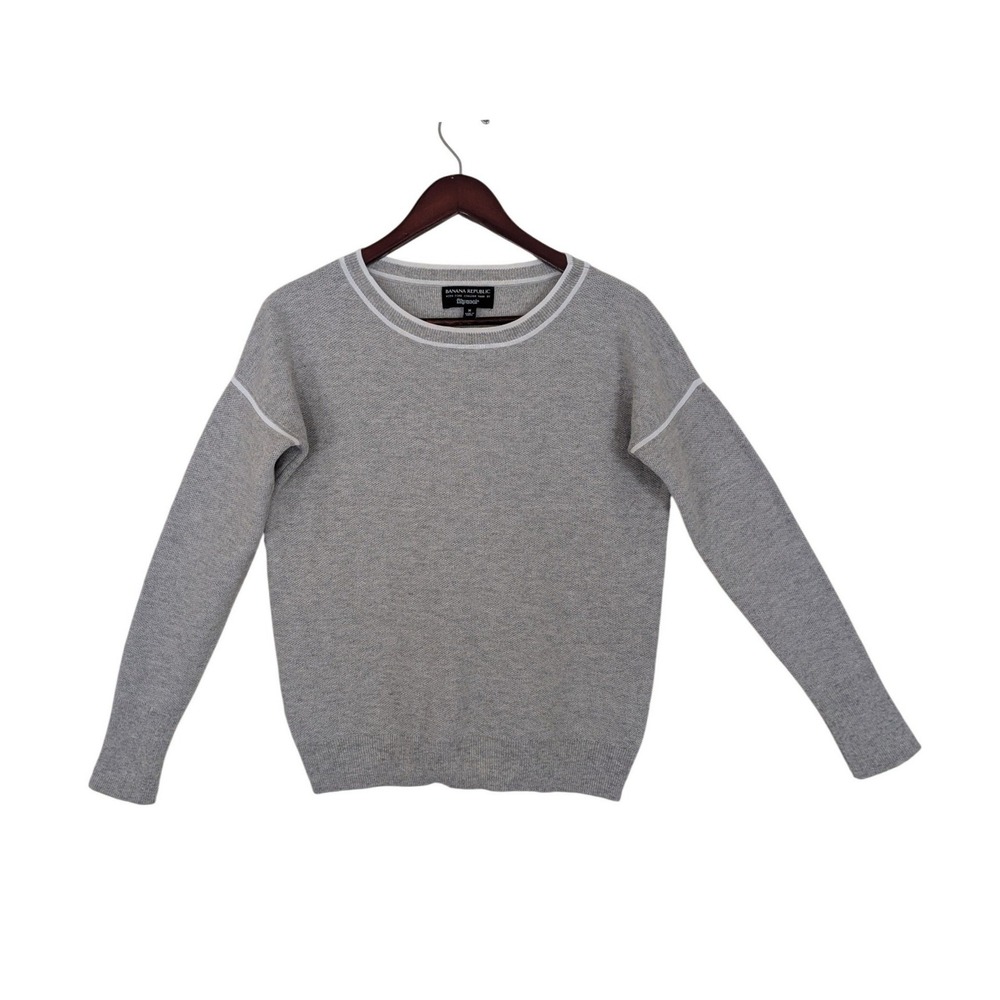 Banana Republic Filpucci Merino Cashmere Blend Grey Crewneck Sweater Womens M
